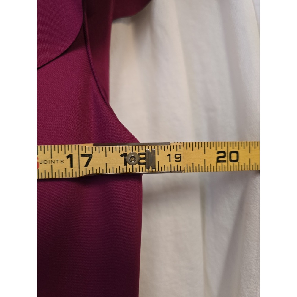 Ted Baker London Size 3 Burgundy Ruffle Peplum Sheath Dress Cocktail USA 8 - Picture 6 of 9